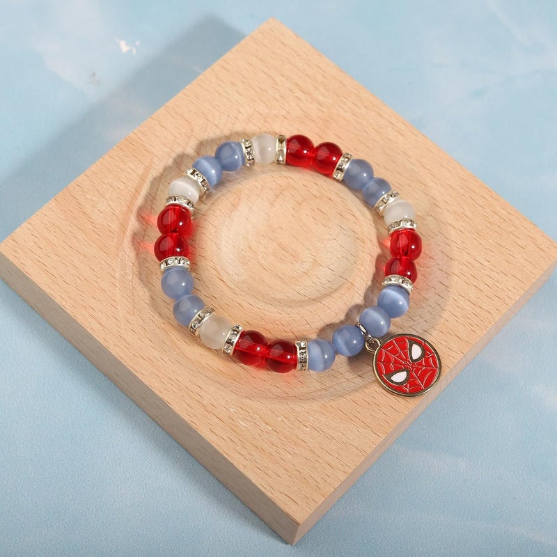 Korotho Spider Bracelet Spider Superhero Energy Stone Beaded Bracelet for Teen Girls Boys Man, Christmas Birthday Gifts Ideas Inspirational Charm Bracelets Jewelry for Son Daughter Friends - Image 2